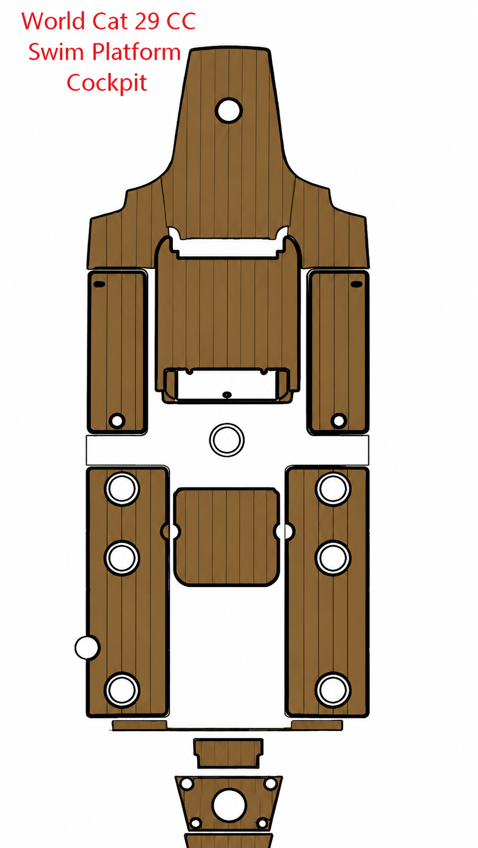 World Cat 29 CC Swim Platform Cockpit Traction Mats Eva Foam Boat Flooring Marine Decking