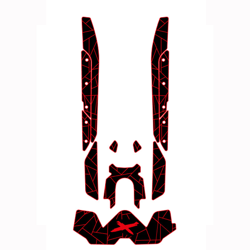 2025 Sea Doo RXT-X Customize Jet Ski Mats Non-Slip Motorboat Traction Mat Hzchione Black Red-Chaotic Texture-X