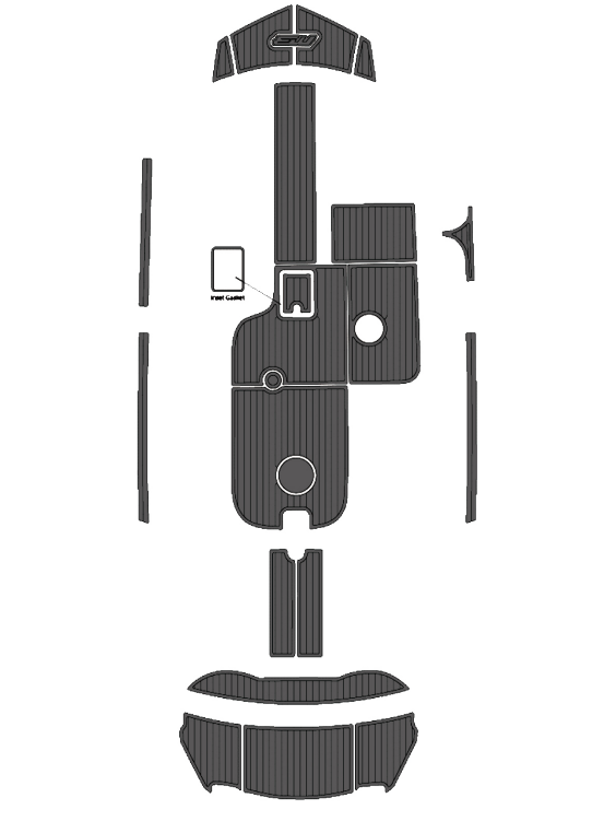 2018 MB Sports B52 23 Traction Mats Eva Foam Boat Flooring Marine Decking Hzchione Dark Gray Black