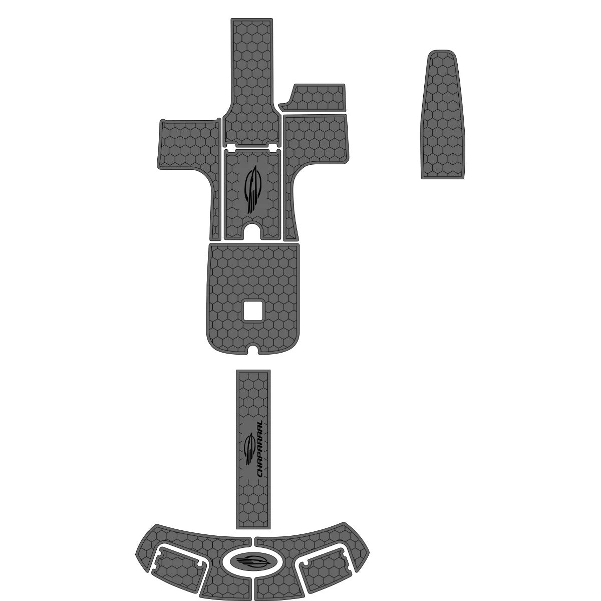 2006 Chaparral 256 SSI Swim Platform Cockpit Pad Teak Decking Hzchione Drak Gray Black