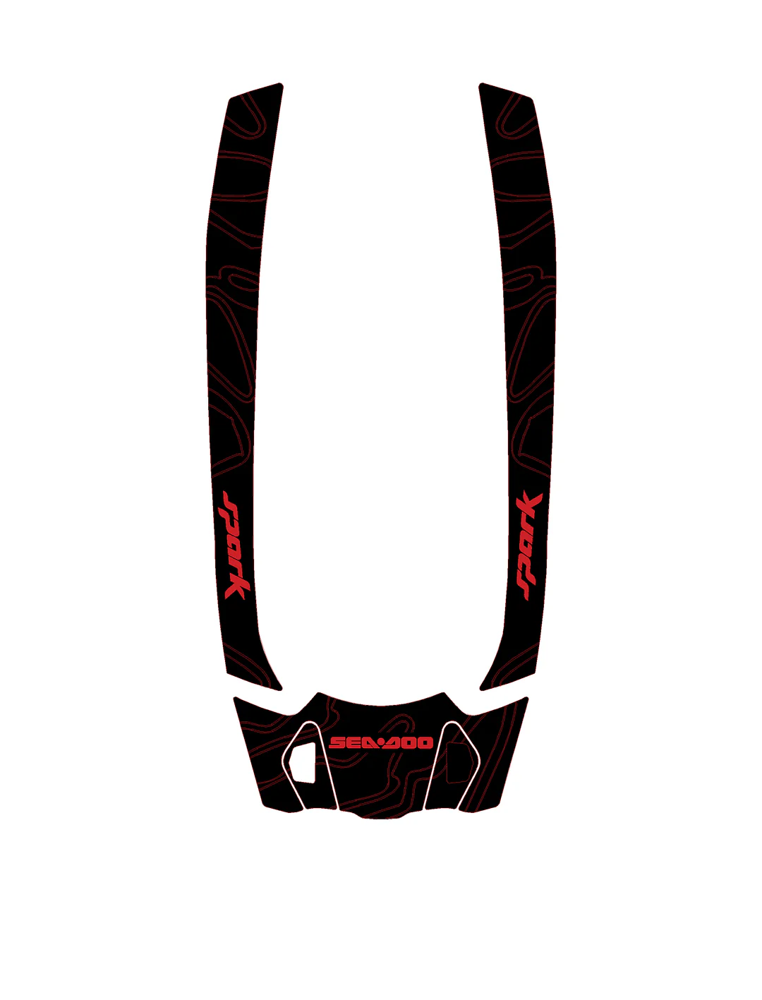 2025 Sea Doo SPARK TRIXX 2 UP Customize Jet Ski Mats Non-Slip Motorboat Traction Mat Hzchione Black Red-1