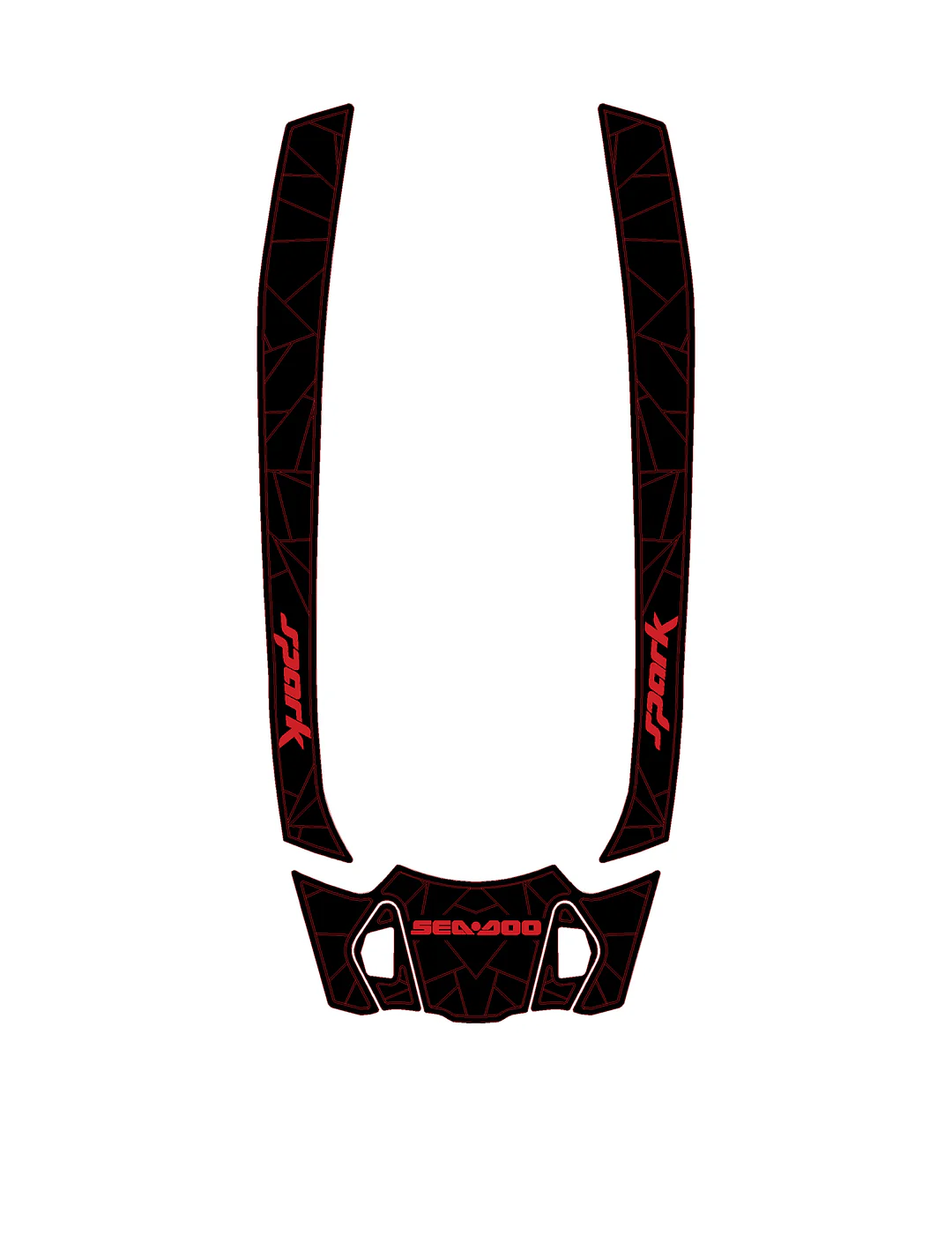 2025 Sea Doo SPARK TRIXX 2 UP Customize Jet Ski Mats Non-Slip Motorboat Traction Mat Hzchione Black Red-3