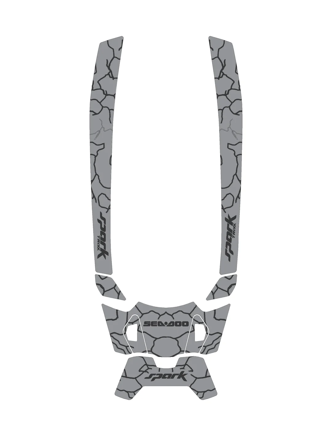 2024-2025 Sea Doo SPARK TRIXX 3 UP Customize Jet Ski Mats Non-Slip Motorboat Traction Mat Hzchione Light Gray Black