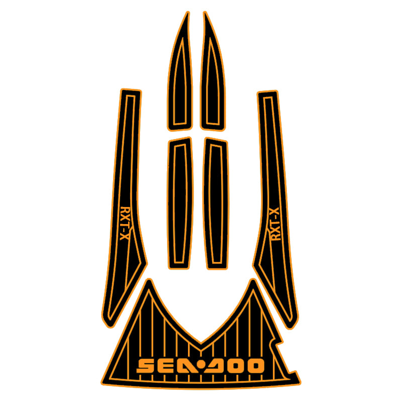 2002-2003 Sea Doo GTX DI Customize Jet Ski Mats Non-Slip Motorboat Traction Mat Hzchione Black Orange-Vertical line